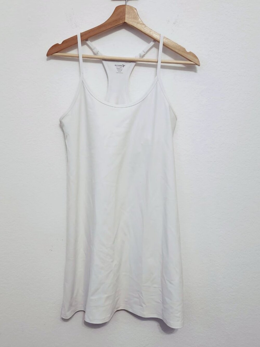 Old Navy Active PowerSoft Racerback Tank Dress White Sz M Petite